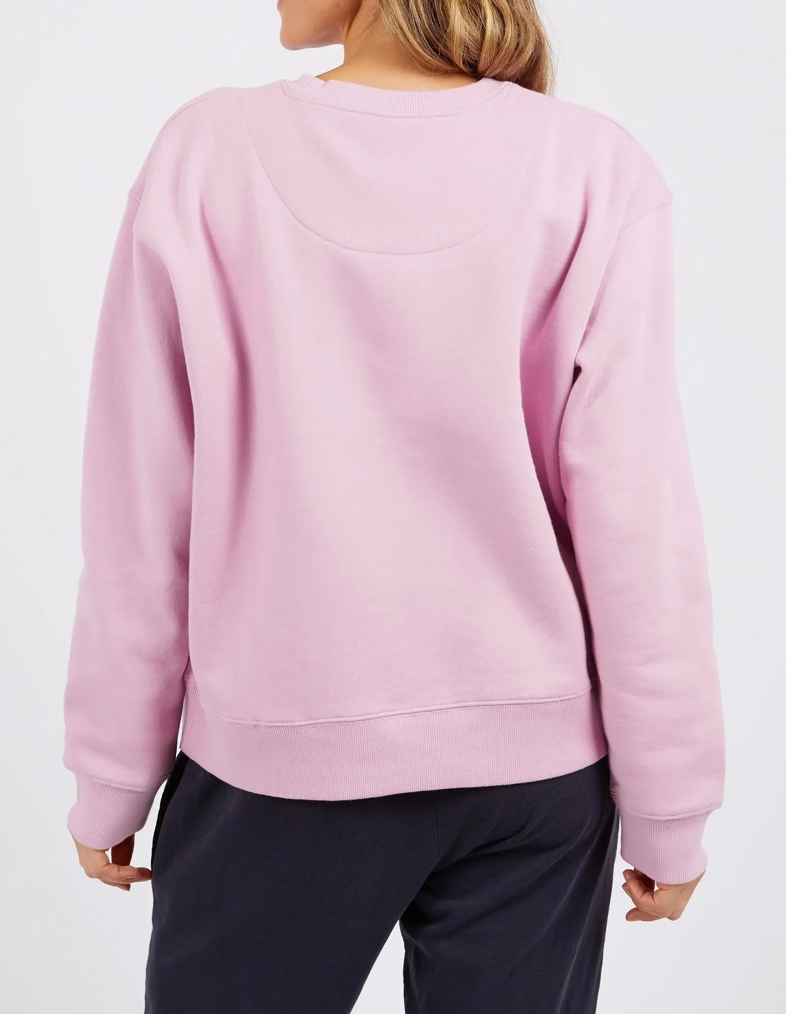 Shelly Fleece Crew Peony Pink