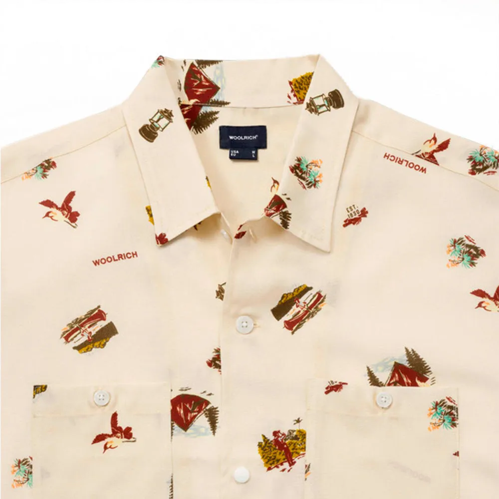 Short-sleeved Printed Shirt 'Beige'