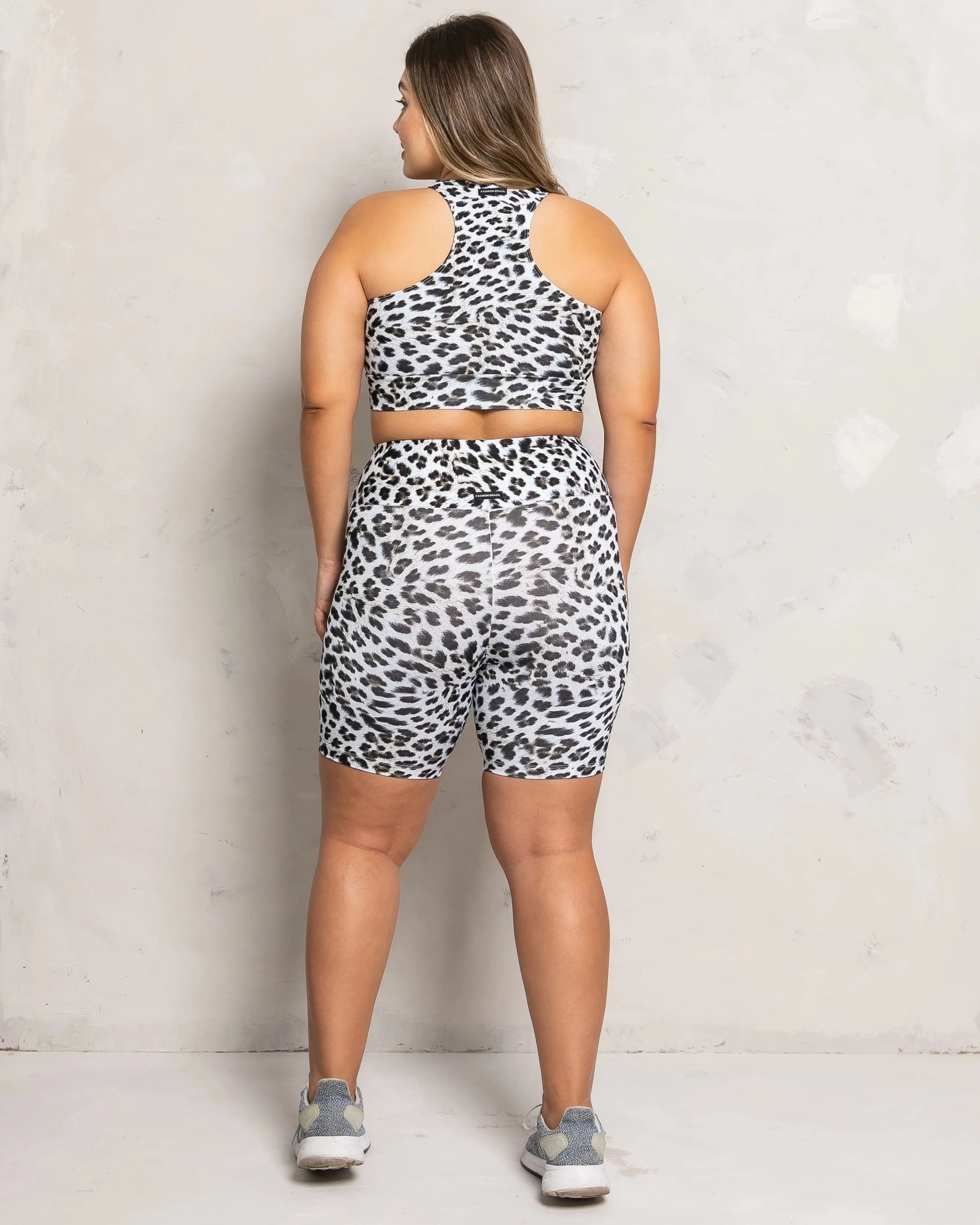 Snow Leopard High Rise Bike Shorts