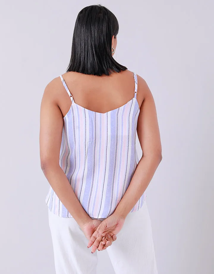 Striped Strappy Sleeveless Top