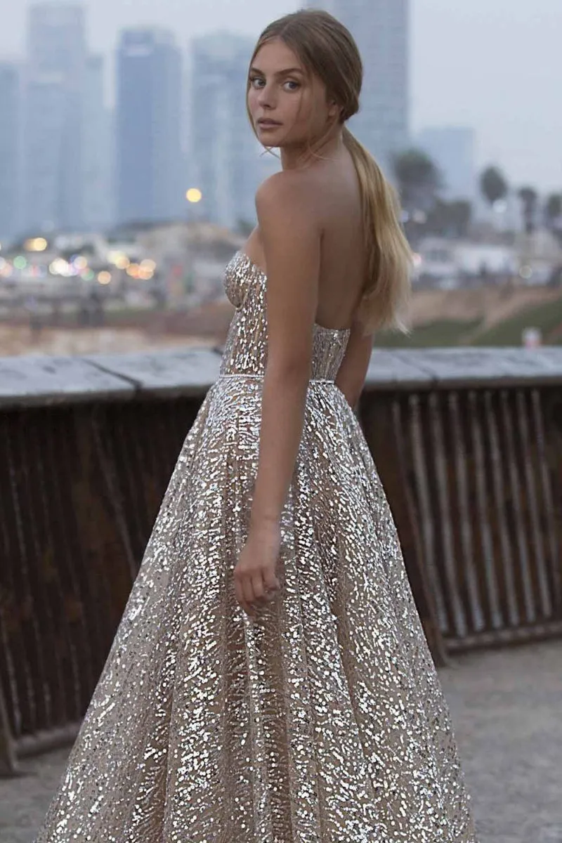 Sweet Love Sequin Strapless Midi Dress