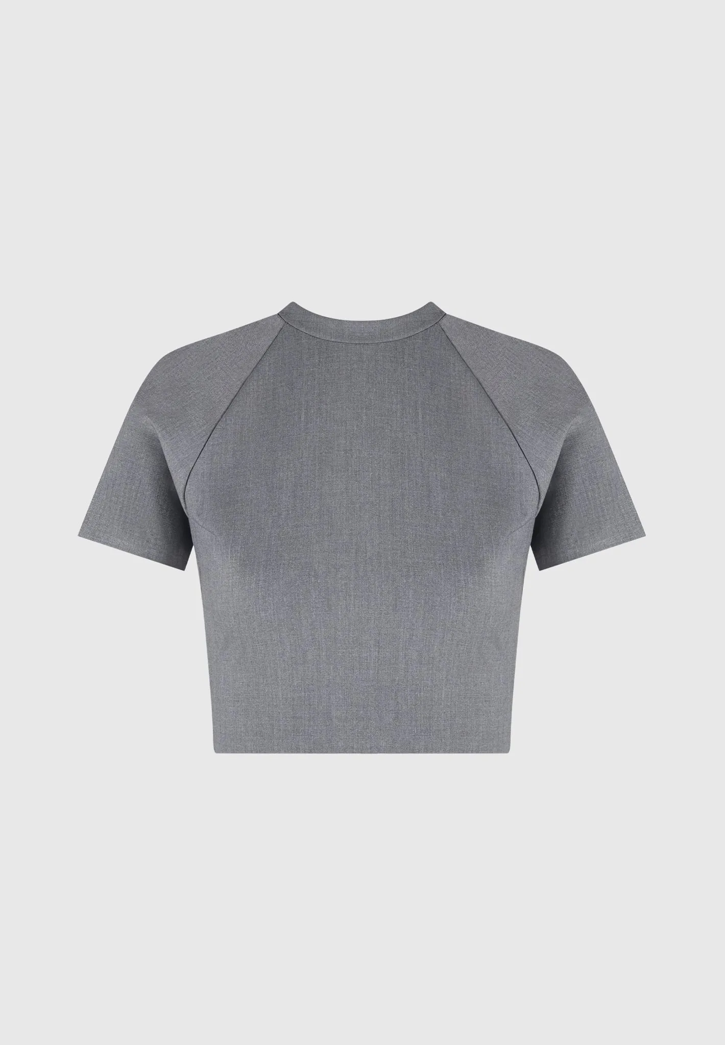 Tailored Mock Neck Top - Grey/Black