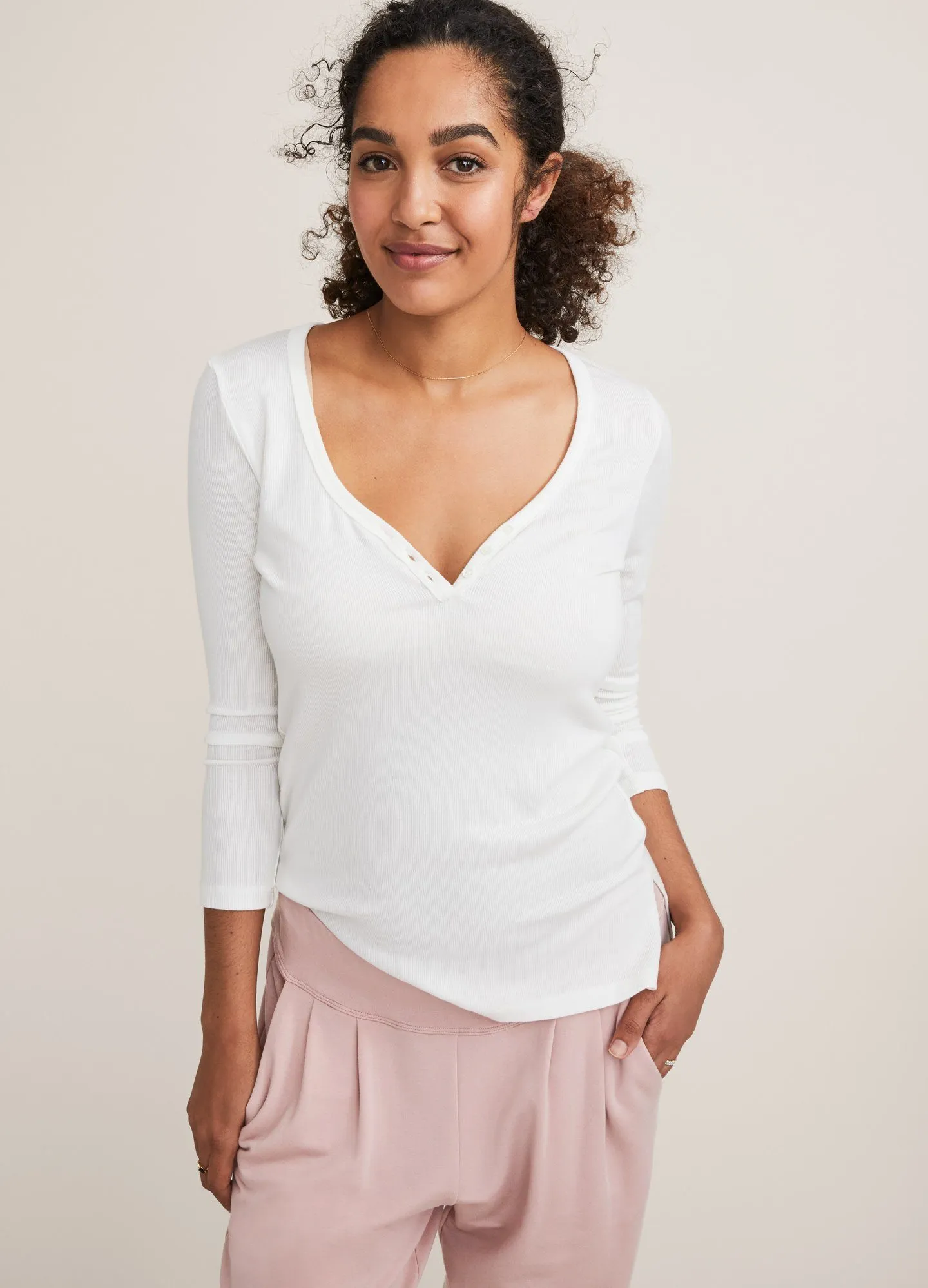 The Softest Rib Nursing Henley