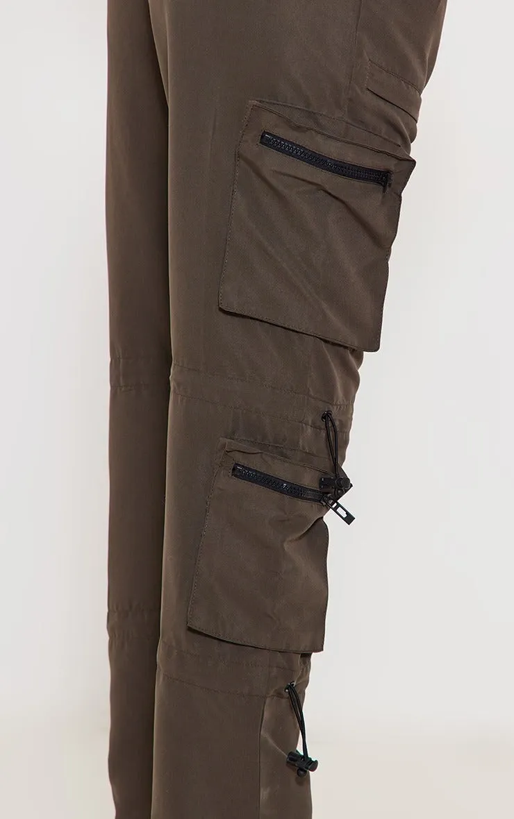 TOGGLE DETAIL CARGO TROUSER-CHOCOLATE