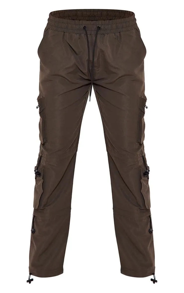 TOGGLE DETAIL CARGO TROUSER-CHOCOLATE