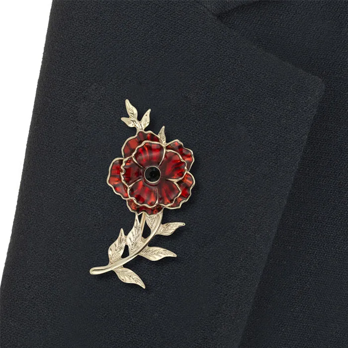 Vintage Floral Poppy Brooch