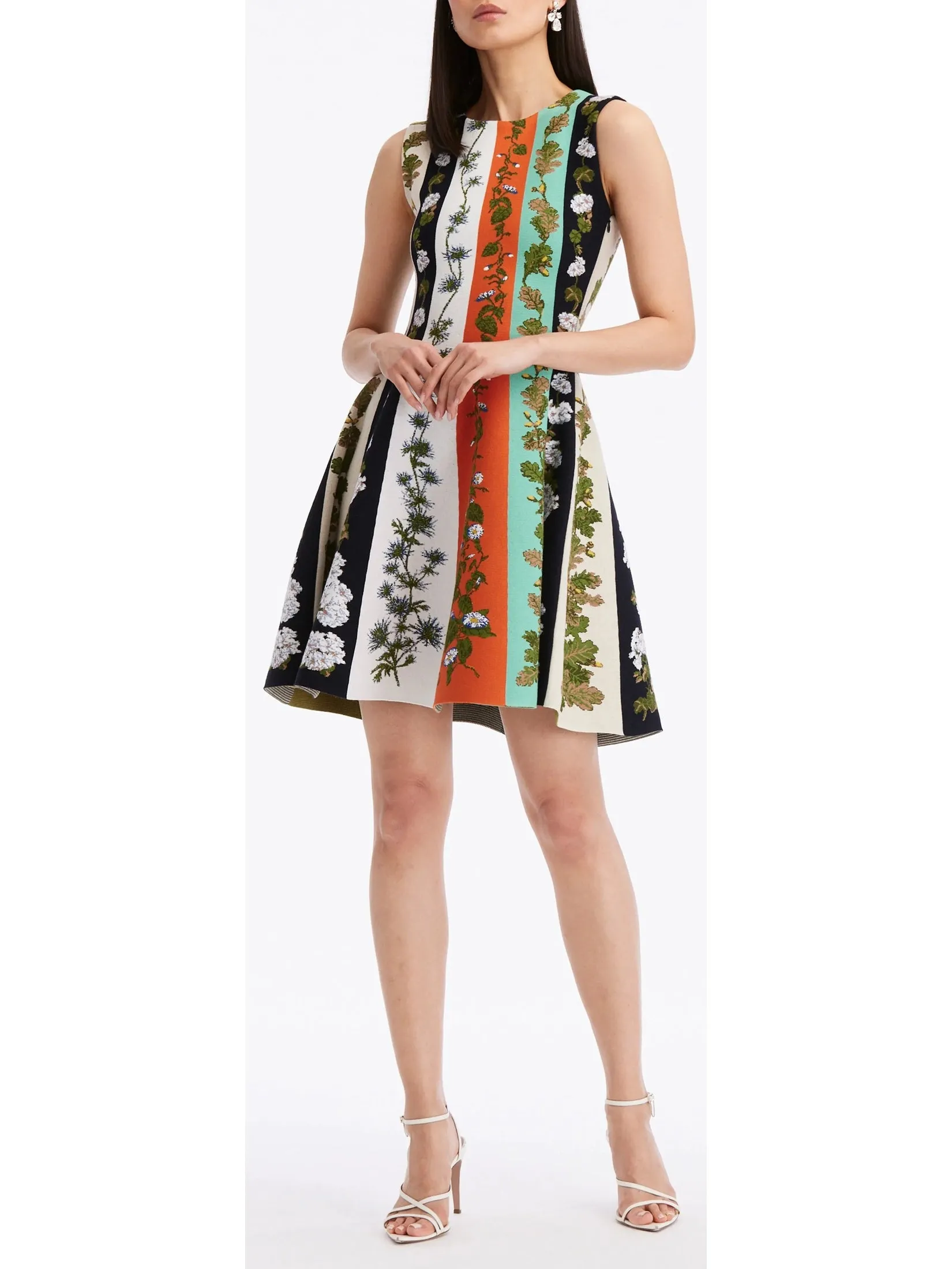 Women’s Botanical Striped Jacquard Mini Dress