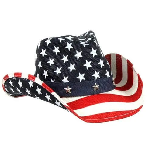 Women's Patriotic Vest, Cowboy Hat, and Sunglasses Bundle