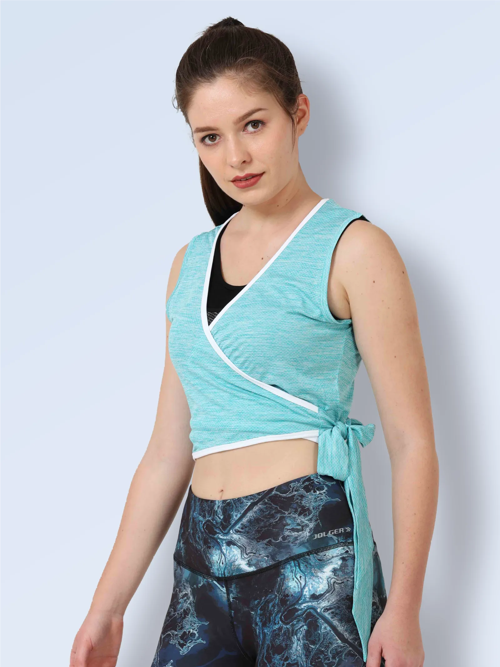 Women's Ultra Breathable Side knot Wrap around Crop top