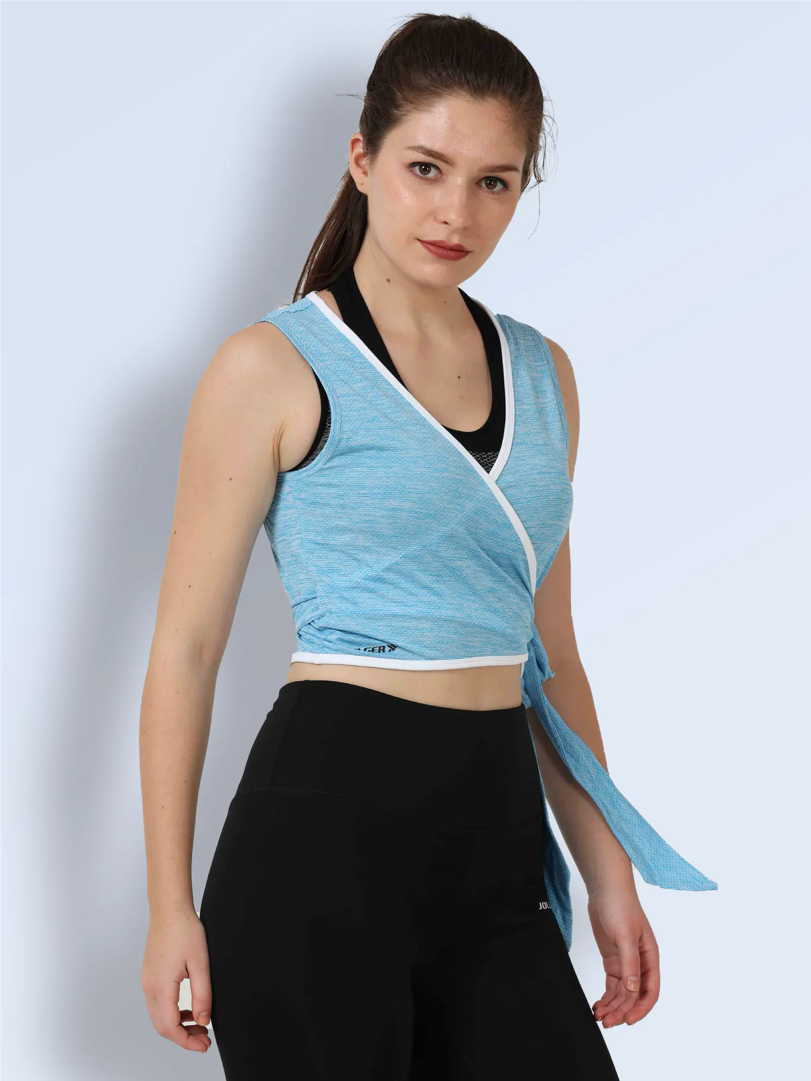 Women's Ultra Breathable Side knot Wrap around Crop top