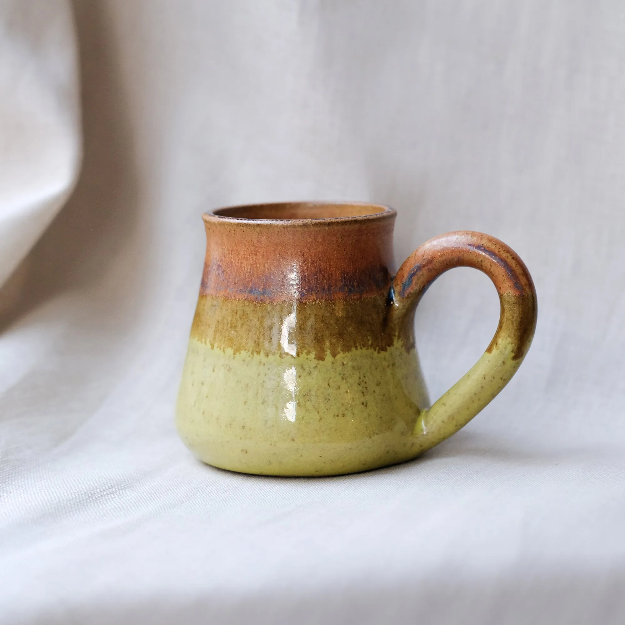 Yellow and Brown Ceramic Mug