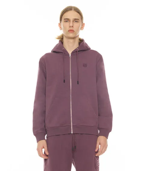 ZIP HOODY IN GRAPE COMPOTE